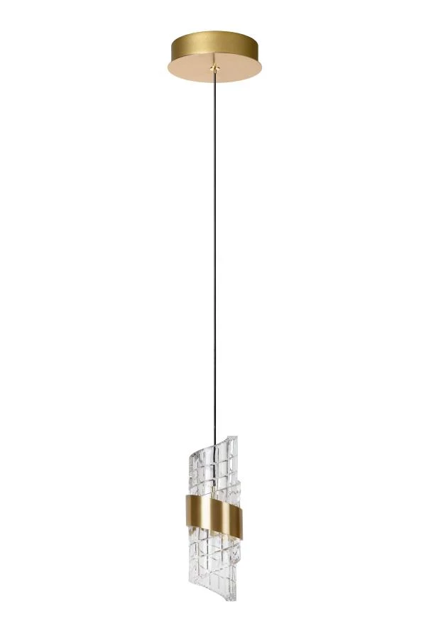 Lucide KLIGANDE - Lámpara colgante - Ø 13 cm - LED - 1x9W 2700K - Oro mate / Latón - UIT